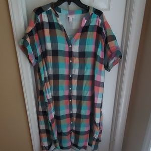 Plaid maternity dress